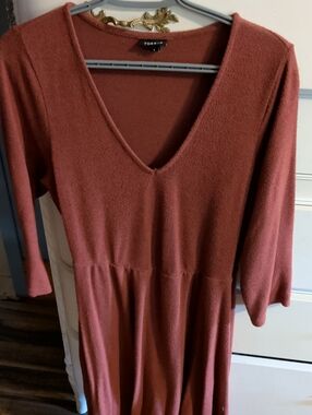 torrid Rust V-Neck Long Sleeve Knit Dress